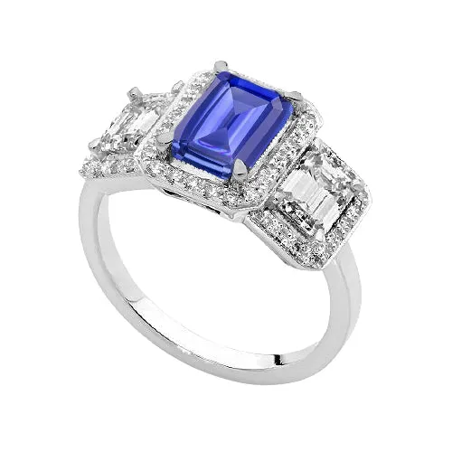 Rings HarryChadEntcom Halo Emerald Blue Sapphire Natural Earth Mined Diamond Ring 3 Stone Style Jewelry 3 Carats Rings HarryChadEntcom Halo Emerald Blue Sapphire Natural Earth Mined Diamond Ring 3 Stone Style Jewelry 3 Carats