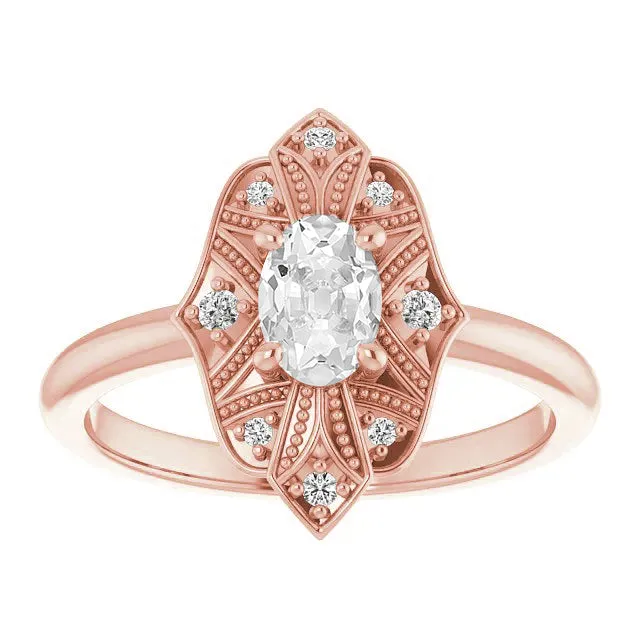 Rings HarryChadEntcom Halo Oval Old Cut Natural Earth Mined Diamond Ring Prong Set Milgrain Shank 275 Carats Rings HarryChadEntcom Halo Oval Old Cut Natural Earth Mined Diamond Ring Prong Set Milgrain Shank 275 Carats