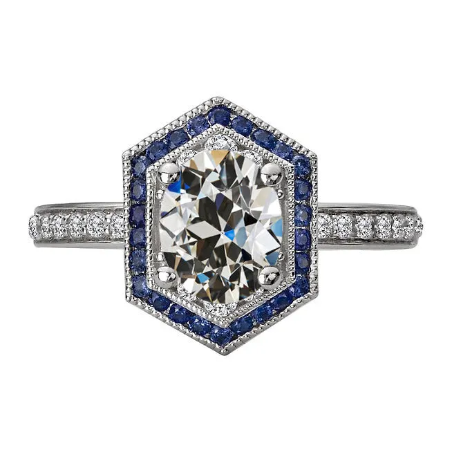 Rings HarryChadEntcom Halo Oval Old Miner Natural Earth Mined Diamond Round Blue Sapphires Ring 7 Carats Rings HarryChadEntcom Halo Oval Old Miner Natural Earth Mined Diamond Round Blue Sapphires Ring 7 Carats