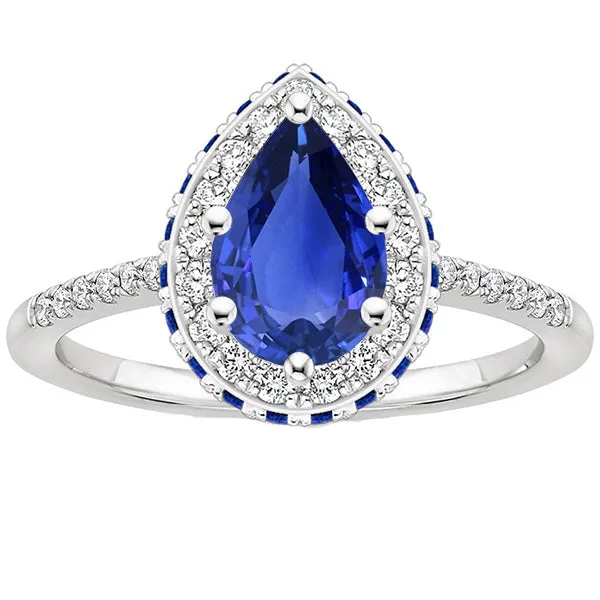 Rings HarryChadEntcom Natural Earth Mined Diamond Halo Ring Pear Round Blue Sapphires With Accents 525 Carats Rings HarryChadEntcom Natural Earth Mined Diamond Halo Ring Pear Round Blue Sapphires With Accents 525 Carats
