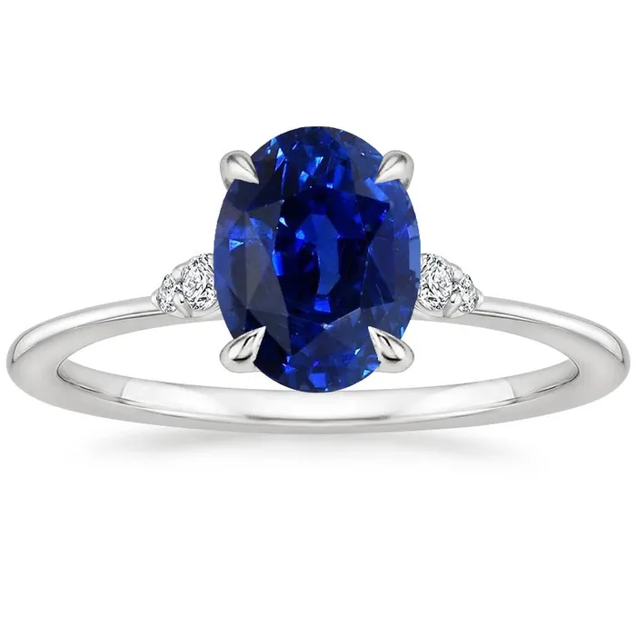 Rings HarryChadEntcom Oval Anniversary Ring Ceylon Sapphire Natural Earth Mined Diamonds White Gold 3 Carats Rings HarryChadEntcom Oval Anniversary Ring Ceylon Sapphire Natural Earth Mined Diamonds White Gold 3 Carats
