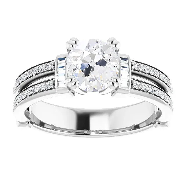 Rings HarryChadEntcom Round Old Mine Cut Genuine Natural Earth Mined Diamond Ring Prong Channel Set Split Shank 5 Carats Rings HarryChadEntcom Round Old Mine Cut Genuine Natural Earth Mined Diamond Ring Prong Channel Set Split Shank 5 Carats
