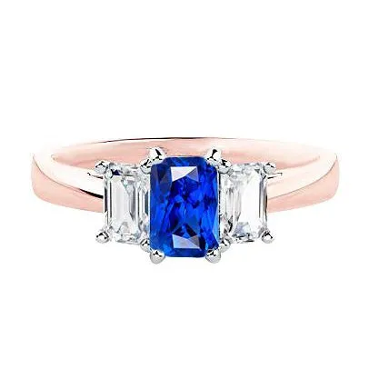 Rings HarryChadEntcom Two Tone 3 Stone Natural Earth Mined Diamond Radiant Sapphire Gemstone Ring 150 Carats Rings HarryChadEntcom Two Tone 3 Stone Natural Earth Mined Diamond Radiant Sapphire Gemstone Ring 150 Carats
