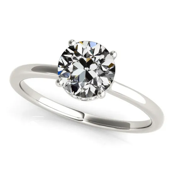 Rings HarryChadEntcom White Gold Solitaire Ring Round Old Miner Natural Earth Mined Diamond 2 Carats Jewelry Rings HarryChadEntcom White Gold Solitaire Ring Round Old Miner Natural Earth Mined Diamond 2 Carats Jewelry