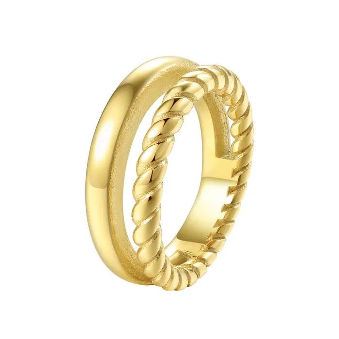 Rings Hey Happiness Double Band Ring Gold