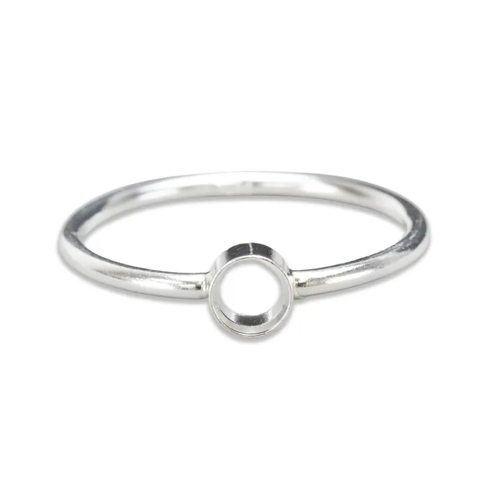 Rings KS Sterling Silver 4mm Bezel Stacking Ring SIZE 6