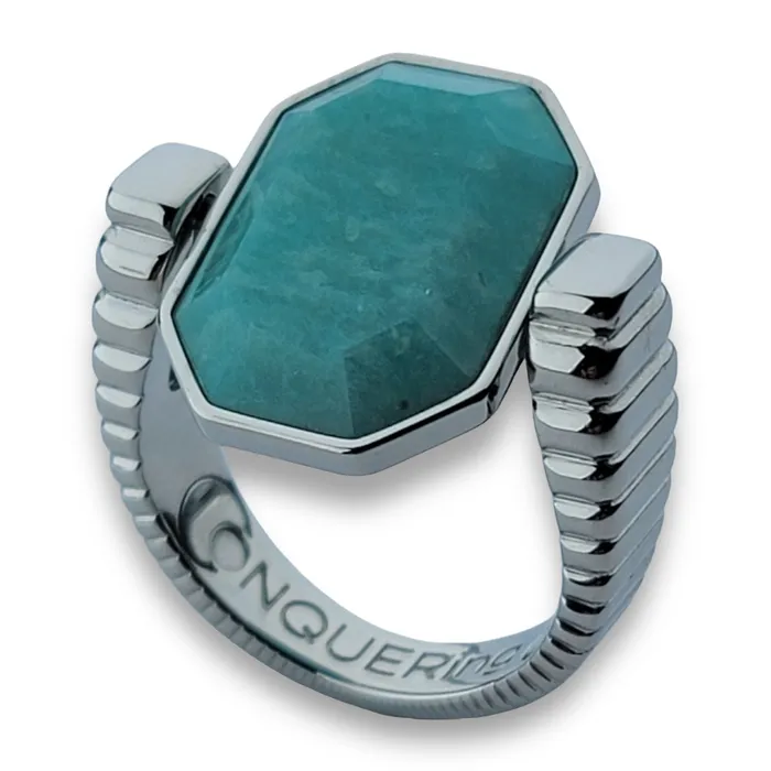 Rings MyCONQUERing Silver ViaDeco Octangle Crystal Fidget Ring