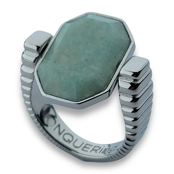 Rings MyCONQUERing Silver ViaDeco Octangle Crystal Fidget Ring