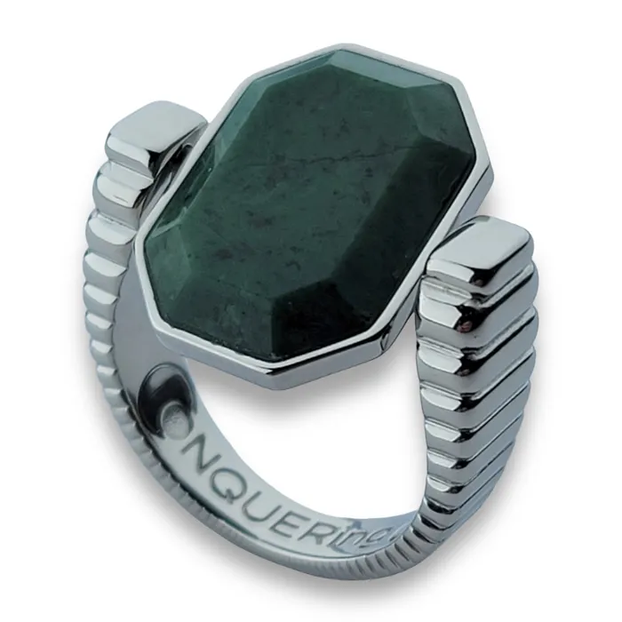 Rings MyCONQUERing Silver ViaDeco Octangle Crystal Fidget Ring