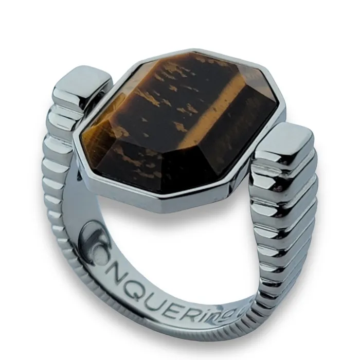 Rings MyCONQUERing Silver ViaDeco Octangle Crystal Fidget Ring