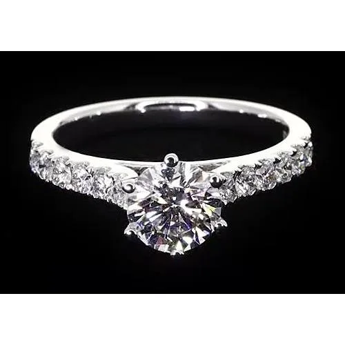 Rings Round Genuine Natural Earth Mined Diamond Engagement Ring 175 Carats White Gold Womens Jewelry GB Rings Round Genuine Natural Earth Mined Diamond Engagement Ring 175 Carats White Gold Womens Jewelry GB