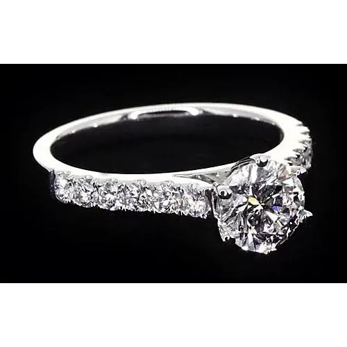 Rings Round Genuine Natural Earth Mined Diamond Engagement Ring 175 Carats White Gold Womens Jewelry GB Rings Round Genuine Natural Earth Mined Diamond Engagement Ring 175 Carats White Gold Womens Jewelry GB
