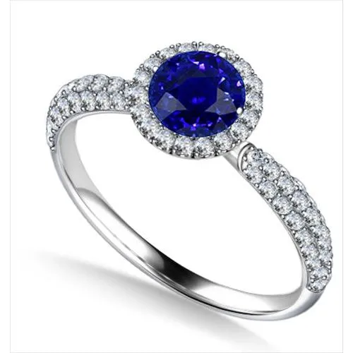 Rings Round Natural Earth Mined Diamond Halo Ring Ceylon Sapphire Double Pave Accents 3 Carats HarryChadEntcom Rings Round Natural Earth Mined Diamond Halo Ring Ceylon Sapphire Double Pave Accents 3 Carats HarryChadEntcom