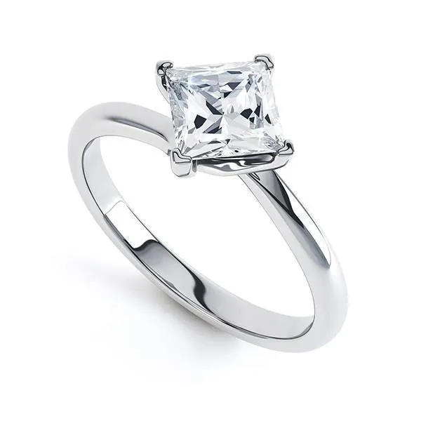 Rings Solitaire Princess Cut 1 Carats Natural Earth Mined Diamond Engagement Ring White Gold 14K GB Rings Solitaire Princess Cut 1 Carats Natural Earth Mined Diamond Engagement Ring White Gold 14K GB