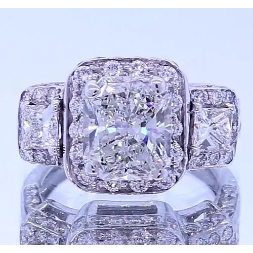 Rings Vintage Inspired 350 Carats Cushion Natural Earth Mined Diamond Anniversary Ring GB Rings Vintage Inspired 350 Carats Cushion Natural Earth Mined Diamond Anniversary Ring GB