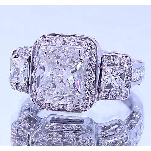 Rings Vintage Inspired 350 Carats Cushion Natural Earth Mined Diamond Anniversary Ring GB Rings Vintage Inspired 350 Carats Cushion Natural Earth Mined Diamond Anniversary Ring GB