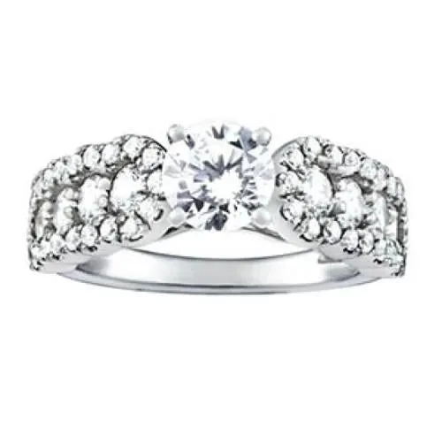 Rings White Gold 14K Natural Earth Mined Diamond 150 Carats Solitaire Fancy Ring With Accents GB Rings White Gold 14K Natural Earth Mined Diamond 150 Carats Solitaire Fancy Ring With Accents GB