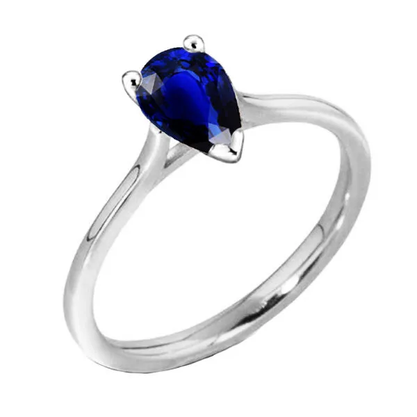Rings Women Solitaire Ring Pear Shaped Ceylon Sapphire 14K Gold 1 Carat HarryChadEntcom Rings Women Solitaire Ring Pear Shaped Ceylon Sapphire 14K Gold 1 Carat HarryChadEntcom