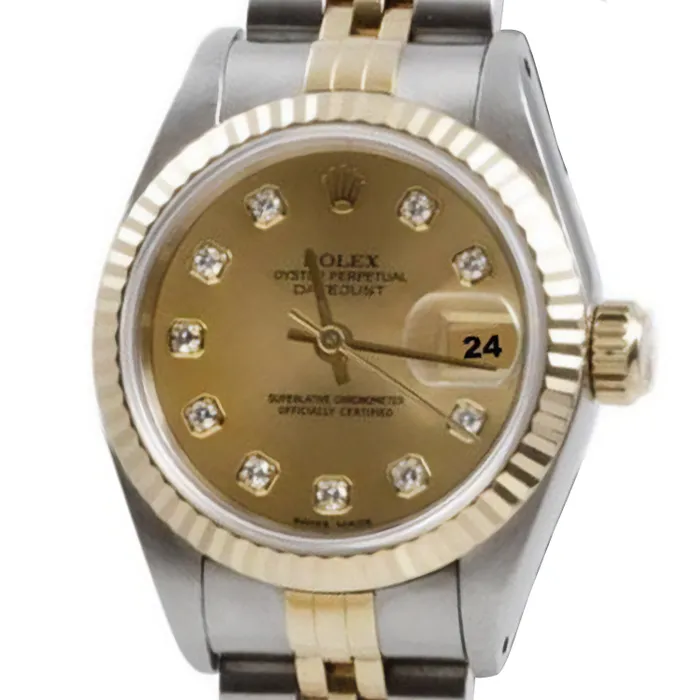 Rolex Ss Gold Datejust Ladywatch Champagne Diamond Fluted Bezel GB PreStyled Sets Rolex Ss Gold Datejust Ladywatch Champagne Diamond Fluted Bezel GB PreStyled Sets