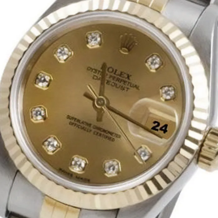 Rolex Ss Gold Datejust Ladywatch Champagne Diamond Fluted Bezel GB PreStyled Sets Rolex Ss Gold Datejust Ladywatch Champagne Diamond Fluted Bezel GB PreStyled Sets