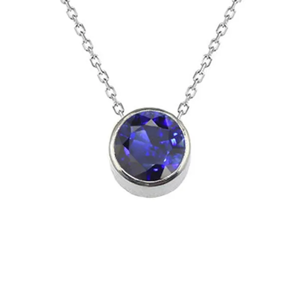 Round Ceylon Sapphire Pendant Necklace Bezel Set Jewelry 150 Carats HarryChadEntcom Necklaces Round Ceylon Sapphire Pendant Necklace Bezel Set Jewelry 150 Carats HarryChadEntcom Necklaces