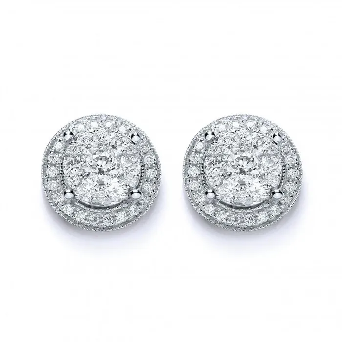 Round Cut 560 Carats Natural Earth Mined Diamond Women Stud Halo Earrings White Gold 14K GB Earrings Round Cut 560 Carats Natural Earth Mined Diamond Women Stud Halo Earrings White Gold 14K GB Earrings