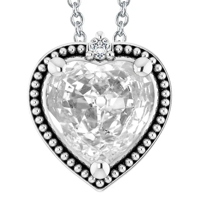 Round Heart Old Mine Cut Natural Earth Mined Diamond Pendant 550 Carats White Gold 14K HarryChadEntcom Necklaces Round Heart Old Mine Cut Natural Earth Mined Diamond Pendant 550 Carats White Gold 14K HarryChadEntcom Necklaces