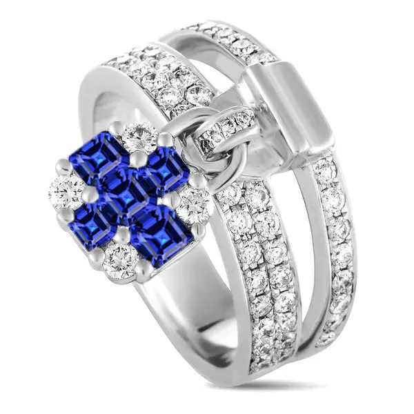 Round Natural Earth Mined Diamond Asscher Sapphire Ring Lock Style Split Shank HarryChadEntcom Rings Round Natural Earth Mined Diamond Asscher Sapphire Ring Lock Style Split Shank HarryChadEntcom Rings