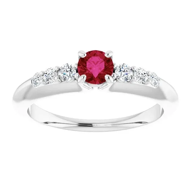 Round Ruby 150 Carats Engagement Ring White Gold 14K GB Rings Round Ruby 150 Carats Engagement Ring White Gold 14K GB Rings