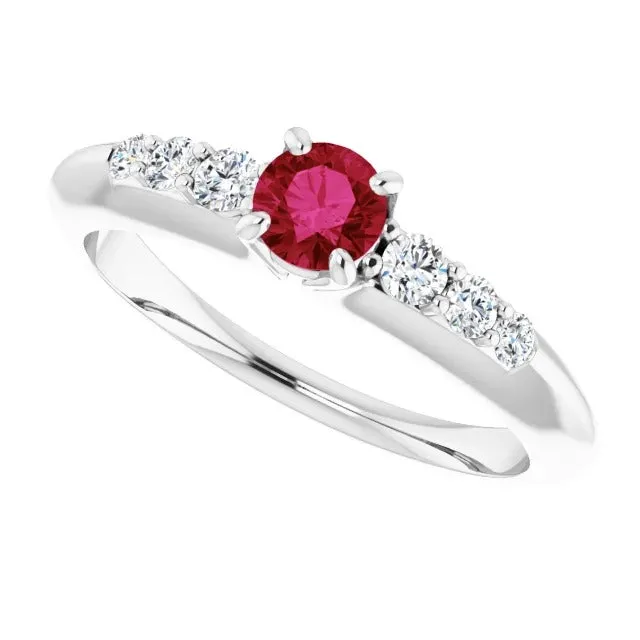 Round Ruby 150 Carats Engagement Ring White Gold 14K GB Rings Round Ruby 150 Carats Engagement Ring White Gold 14K GB Rings