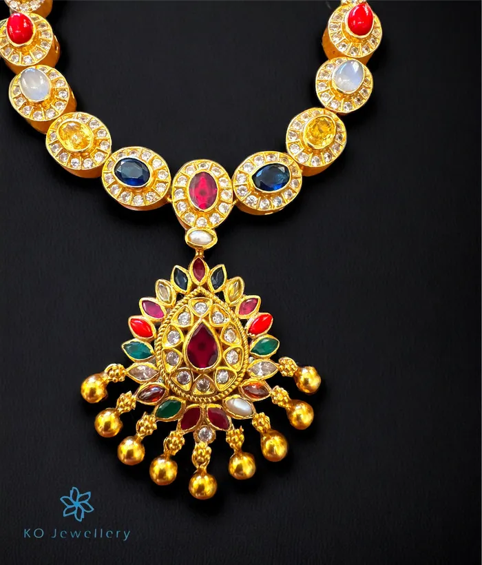 Silversmith Necklaces The Aadipta Silver Navratna Necklace