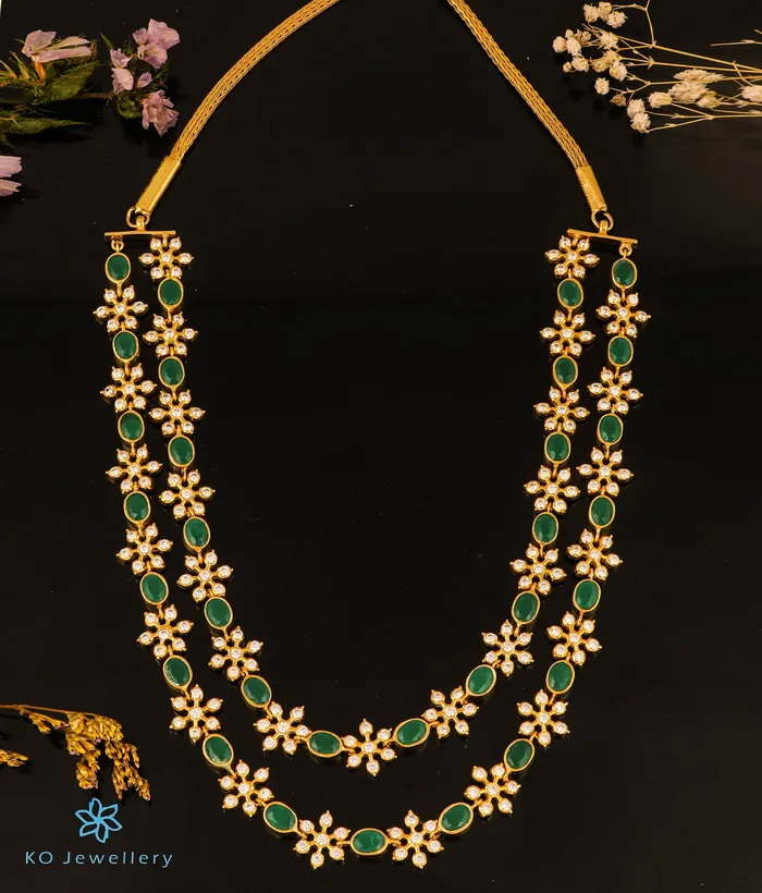 Silversmith Necklaces The Dhruvi Silver 2 layered Kemp Necklace