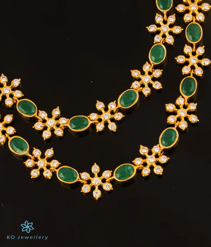 Silversmith Necklaces The Dhruvi Silver 2 layered Kemp Necklace