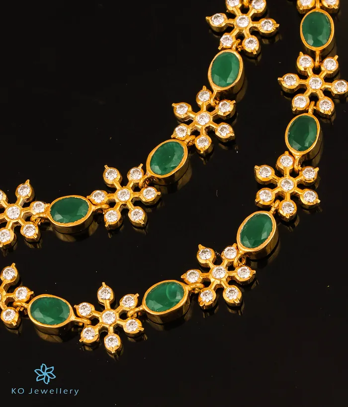 Silversmith Necklaces The Dhruvi Silver 2 layered Kemp Necklace