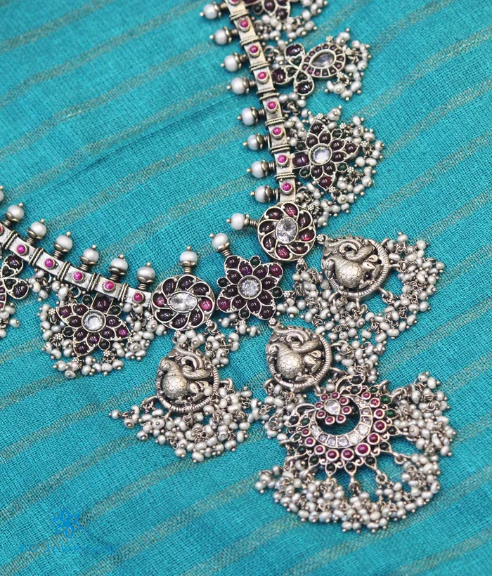Silversmith Necklaces The Marala Silver Guttapusalu Necklace OxidisedRed Silversmith Necklaces The Marala Silver Guttapusalu Necklace OxidisedRed