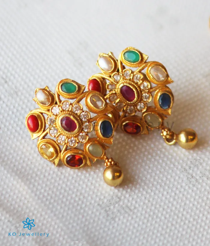 Silversmith The Samarth Silver Navratna Peacock Necklace Necklaces