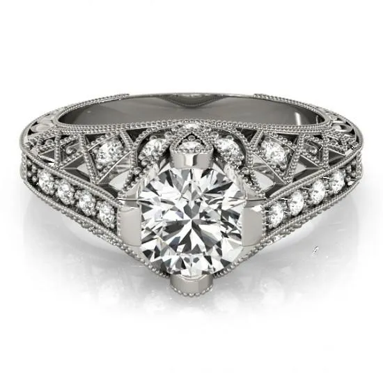 Solitaire With Accent 150 Ct Natural Earth Mined Diamond White Gold Engagement Ring GB Rings Solitaire With Accent 150 Ct Natural Earth Mined Diamond White Gold Engagement Ring GB Rings