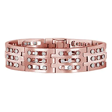 Sparkling Round Natural Earth Mined Diamond Men Solid Bracelet 6 Carats 14K White Gold GB Bracelets Sparkling Round Natural Earth Mined Diamond Men Solid Bracelet 6 Carats 14K White Gold GB Bracelets