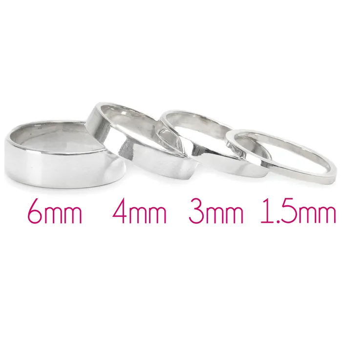 Sterling Silver Ring Stamping Blank 4mm Wide SIZE 4 PSV Rings