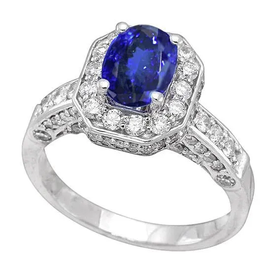 Tanzanite Oval Round Natural Earth Mined Diamonds 361 Carat Ring White Gold 14K GB Rings Tanzanite Oval Round Natural Earth Mined Diamonds 361 Carat Ring White Gold 14K GB Rings