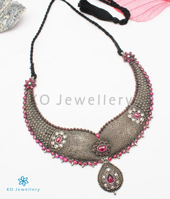 Temple Necklaces The Alvira Silver Filigree Necklace