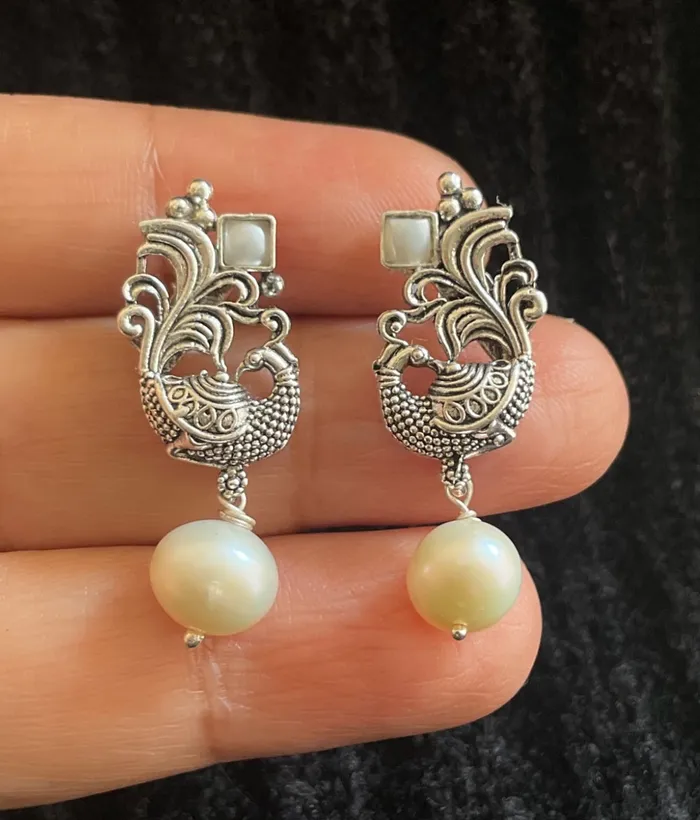 The Kiara Silver Chandbali Earrings Silversmith Earrings