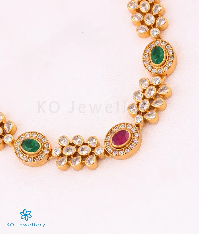 The Krutika Silver Navratna Necklace Silversmith Necklaces