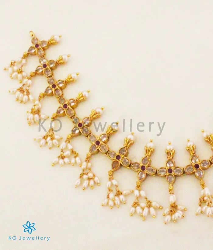 The Shriya Silver Pearl Necklace White Silversmith Necklaces