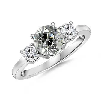 Three Stone Old Cut Round Natural Earth Mined Diamond Ring 2 Carats White Gold 14K HarryChadEntcom Rings Three Stone Old Cut Round Natural Earth Mined Diamond Ring 2 Carats White Gold 14K HarryChadEntcom Rings