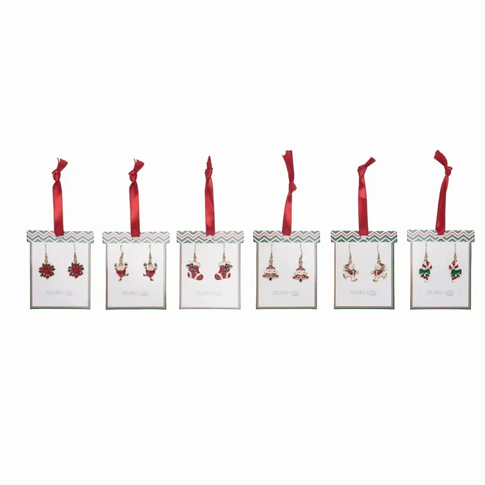 Transpac Festive Christmas Earrings With Display Set Of 36 Transpac Earrings Transpac Festive Christmas Earrings With Display Set Of 36 Transpac Earrings