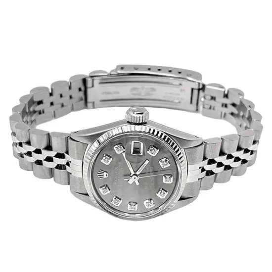 Watches GB Gray Diamond Dial Rolex Ss Jubilee Datejust Ladies Watch