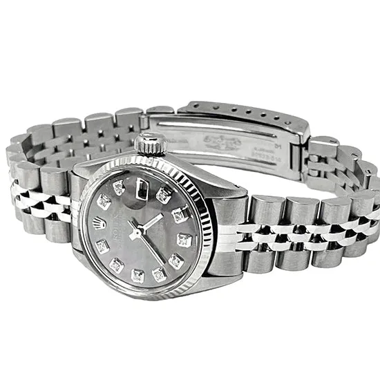 Watches GB Gray Diamond Dial Rolex Ss Jubilee Datejust Ladies Watch