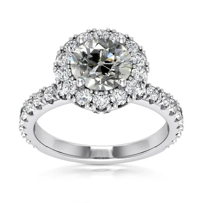 Womens Halo Wedding Ring Round Old Mine Cut Natural Earth Mined Diamonds 6 Carats HarryChadEntcom Rings Womens Halo Wedding Ring Round Old Mine Cut Natural Earth Mined Diamonds 6 Carats HarryChadEntcom Rings