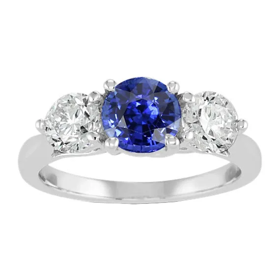Women Three Stone Round Blue Sapphire Ring 2 Carats Natural Earth Mined Diamonds HarryChadEntcom Rings Women Three Stone Round Blue Sapphire Ring 2 Carats Natural Earth Mined Diamonds HarryChadEntcom Rings